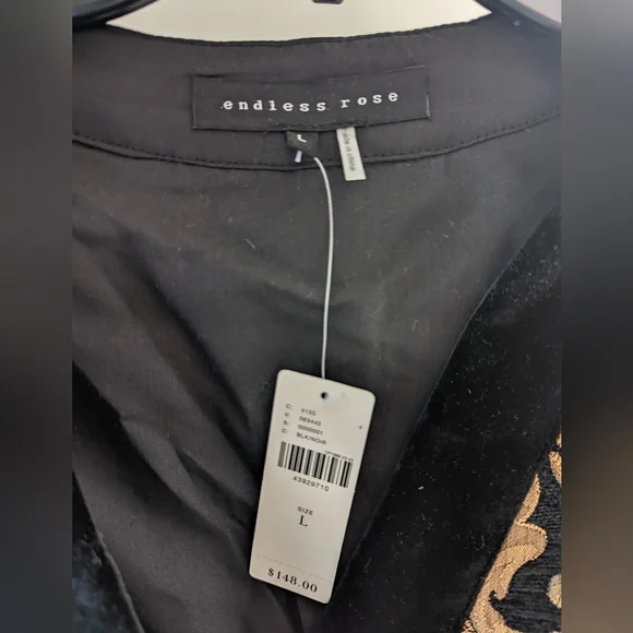 Anthropologie Endless Rose Jacquard Coat NWT Size L - Picture 5 of 5